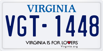 VA license plate VGT1448