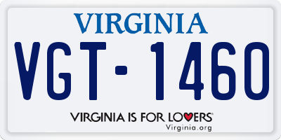 VA license plate VGT1460