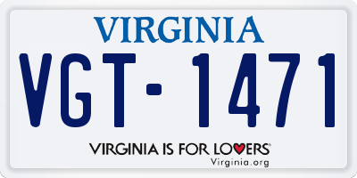 VA license plate VGT1471