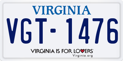 VA license plate VGT1476