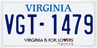 VA license plate VGT1479