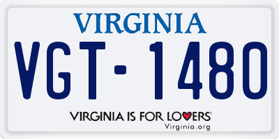 VA license plate VGT1480