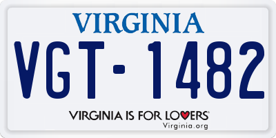 VA license plate VGT1482