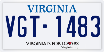 VA license plate VGT1483
