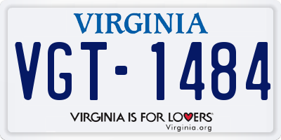 VA license plate VGT1484