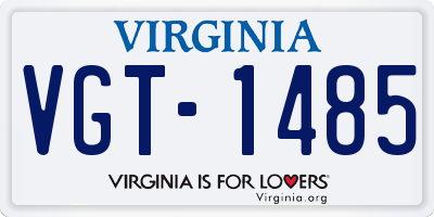 VA license plate VGT1485