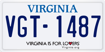 VA license plate VGT1487