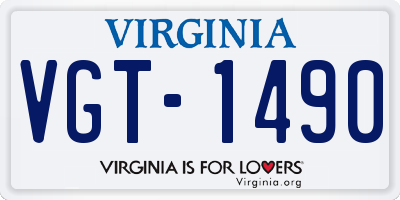 VA license plate VGT1490