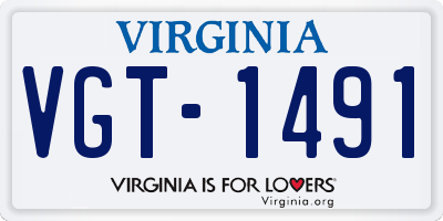 VA license plate VGT1491