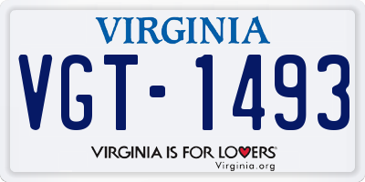 VA license plate VGT1493