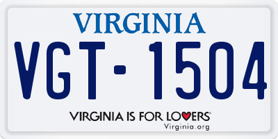 VA license plate VGT1504