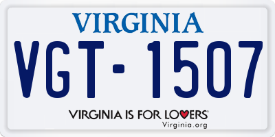 VA license plate VGT1507
