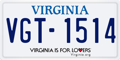 VA license plate VGT1514
