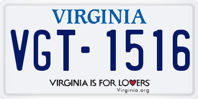 VA license plate VGT1516