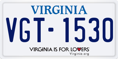 VA license plate VGT1530