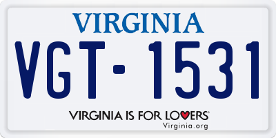 VA license plate VGT1531