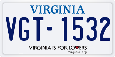VA license plate VGT1532