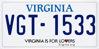VA license plate VGT1533