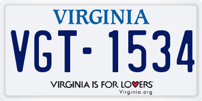 VA license plate VGT1534