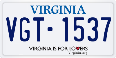 VA license plate VGT1537