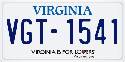 VA license plate VGT1541