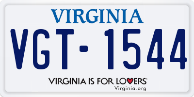 VA license plate VGT1544