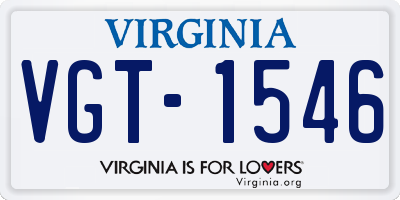 VA license plate VGT1546