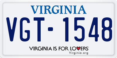 VA license plate VGT1548