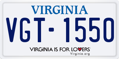 VA license plate VGT1550