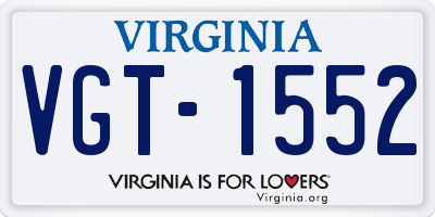 VA license plate VGT1552
