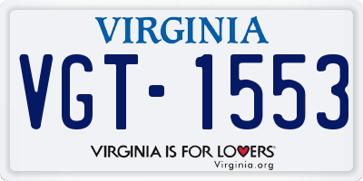 VA license plate VGT1553