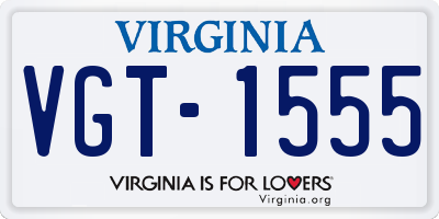 VA license plate VGT1555