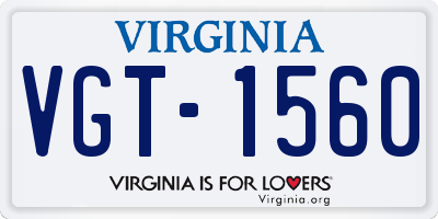 VA license plate VGT1560