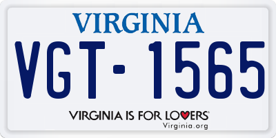 VA license plate VGT1565