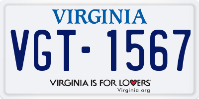 VA license plate VGT1567
