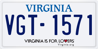VA license plate VGT1571