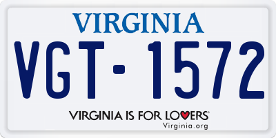 VA license plate VGT1572
