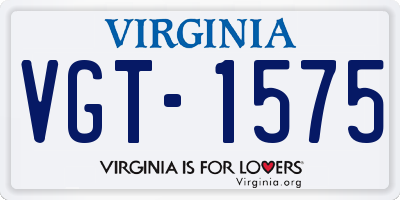 VA license plate VGT1575