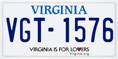 VA license plate VGT1576