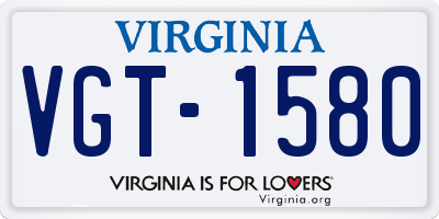 VA license plate VGT1580