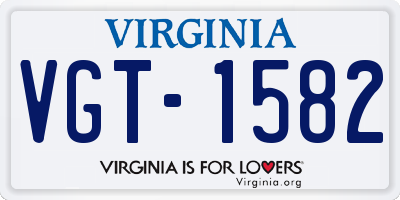 VA license plate VGT1582
