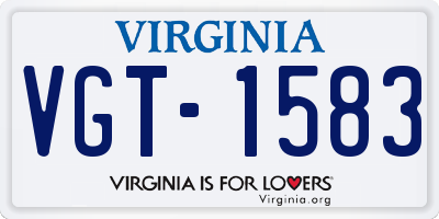 VA license plate VGT1583