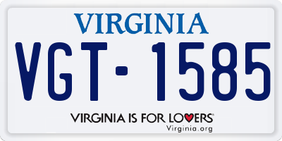 VA license plate VGT1585
