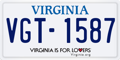 VA license plate VGT1587