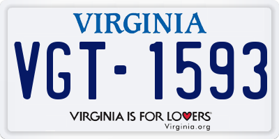 VA license plate VGT1593
