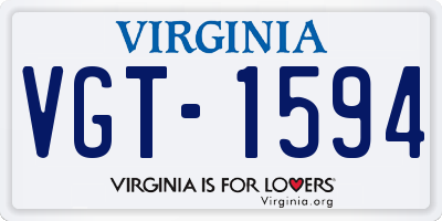 VA license plate VGT1594