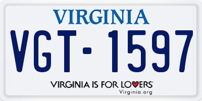 VA license plate VGT1597