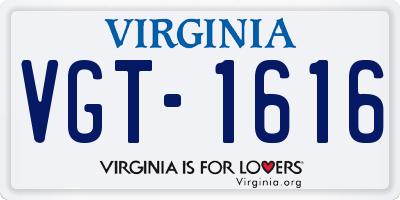 VA license plate VGT1616