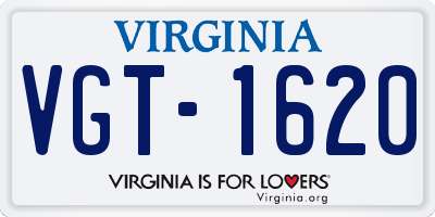 VA license plate VGT1620