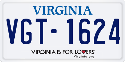 VA license plate VGT1624